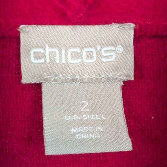 Chico's 100% Wool Short Shawl Collar Open Cardigan Sweater Jacket Size 2 (L) NWT - Picture 2 of 10